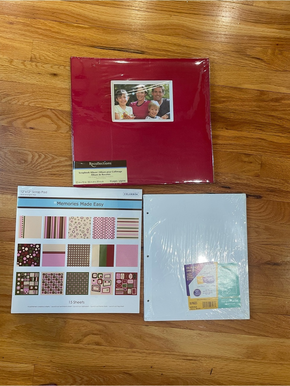 Recollections Red Scrapbook Album with Pink and Brown Accent Paper Pad